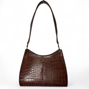 Liz Claiborne Brown Croc Print Shoulder Bag Vintage Y2K Small Purse